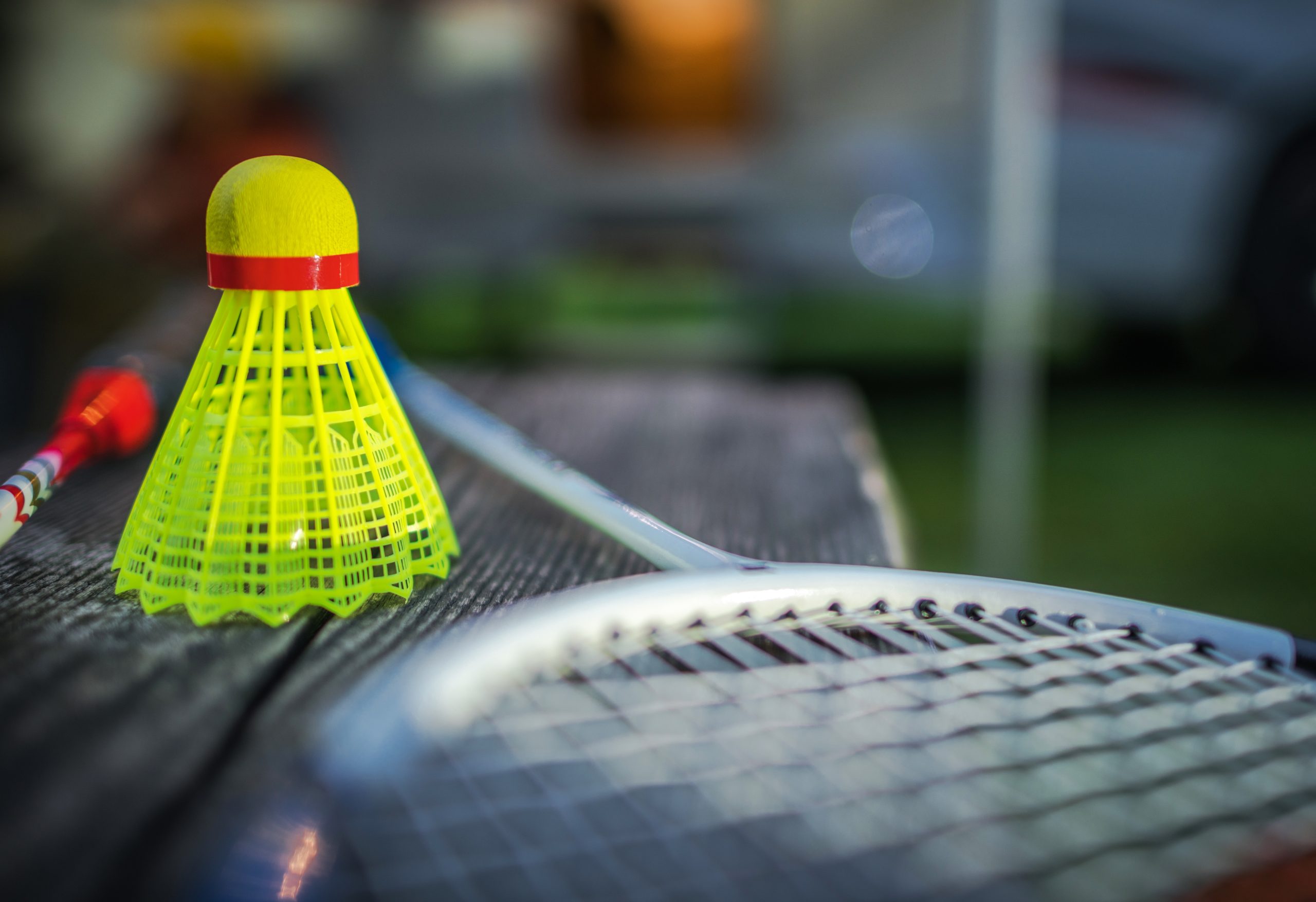 Badminton Racquet Sport. A Shuttlecock With a Plastic Skirt. Campsite Games. Sport Theme.